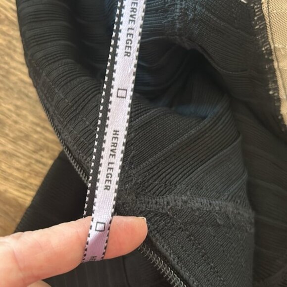 ❌❌SOLD❌❌HERVE LEGER black long sleeve bandage Pernilla dress xs - Picture 11 of 12